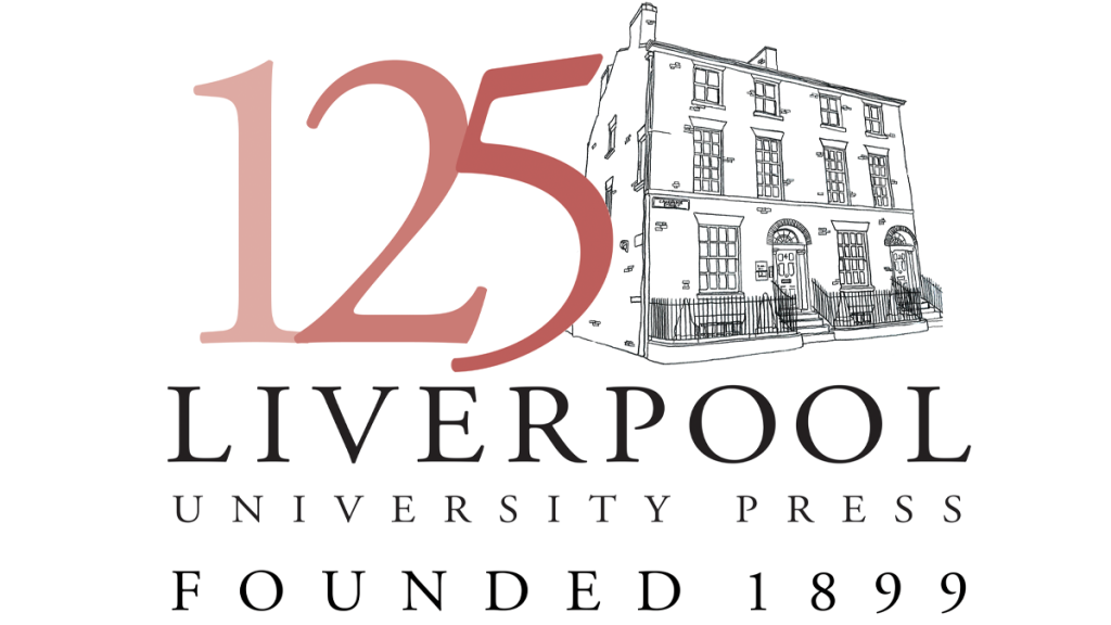 Liverpool University Press 125th anniversary logo, including an illustration of the Georgian townhouse that houses the press.